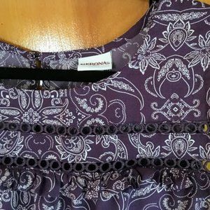 Plum Paisley Print Sleeveless Blouse